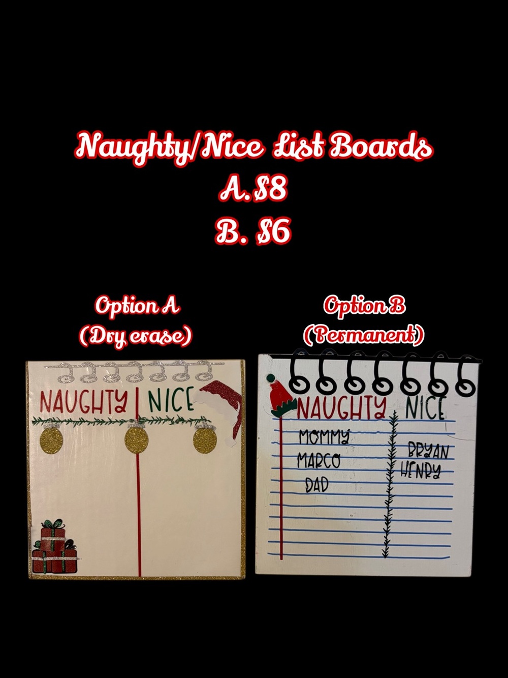 Elf on the shelf prob handmade wooden nice and naughty list